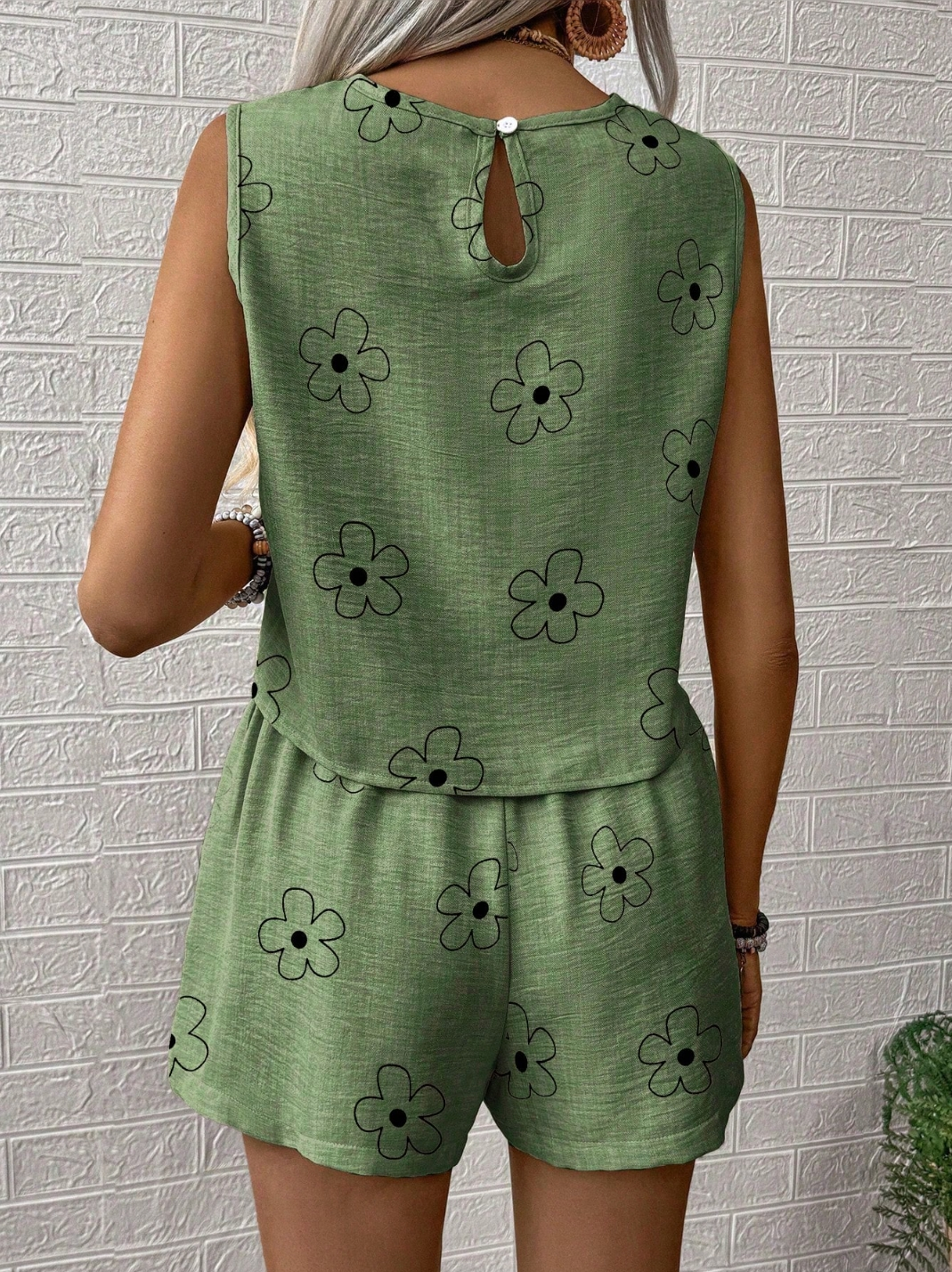 Women's comfortable casual vest shorts two-piece set