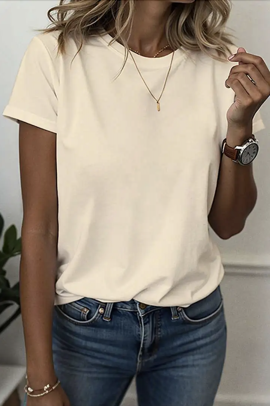Regular Fit Cotton Crew Neck Casual T-Shirt