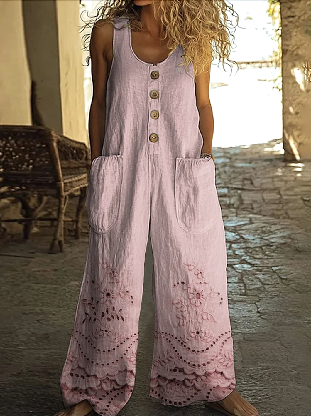 Casual Linen Jumpsuit