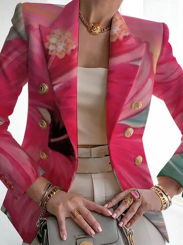 Women's Fashion Casual Printed Suits Slim Fit Printed Small Suits Street Others Blazer