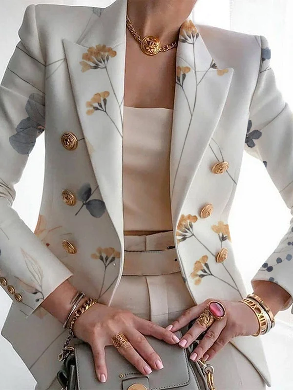 Women's Fashion Casual Printed Suits Slim Fit Printed Small Suits Street Others Blazer