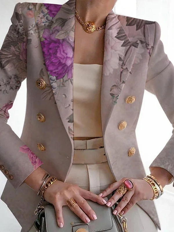 Women's Fashion Casual Printed Suits Slim Fit Printed Small Suits Street Others Blazer