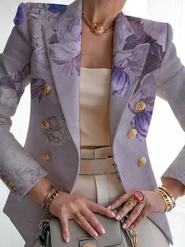 Women's Fashion Casual Printed Suits Slim Fit Printed Small Suits Street Others Blazer