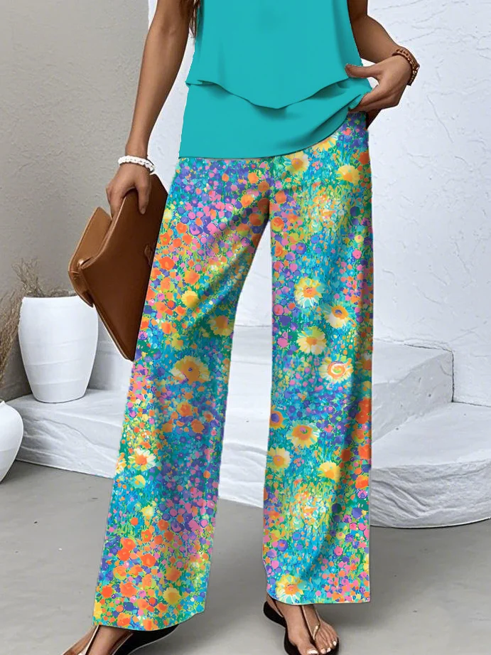 Crew Neck Casual Regular Fit Two-Piece Set