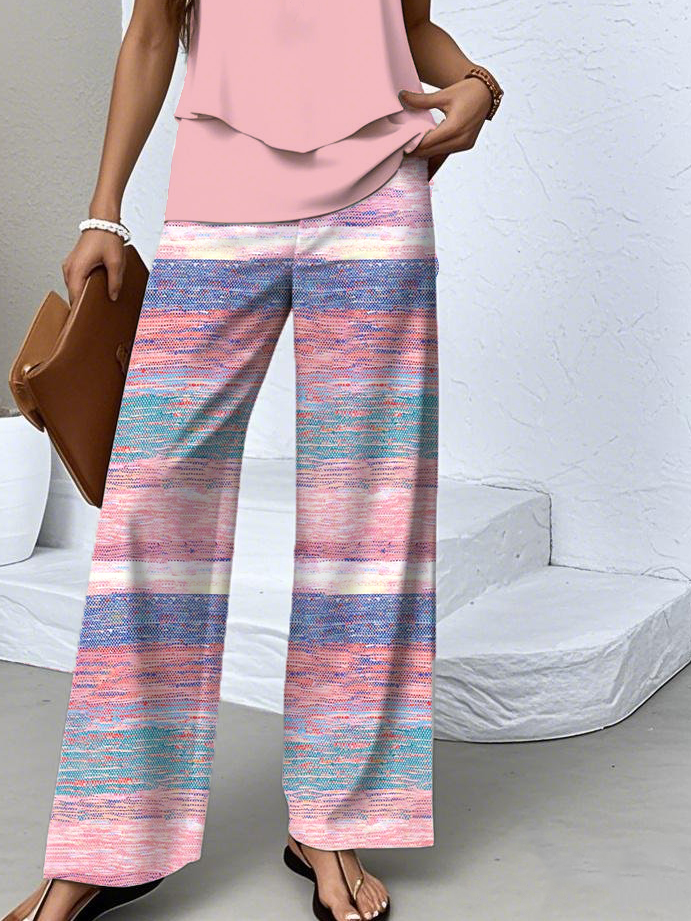 Gradient Pattern Casual Two-Piece Set