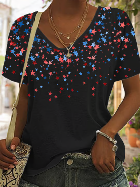 Women's Vintage Flag Print T-shirt