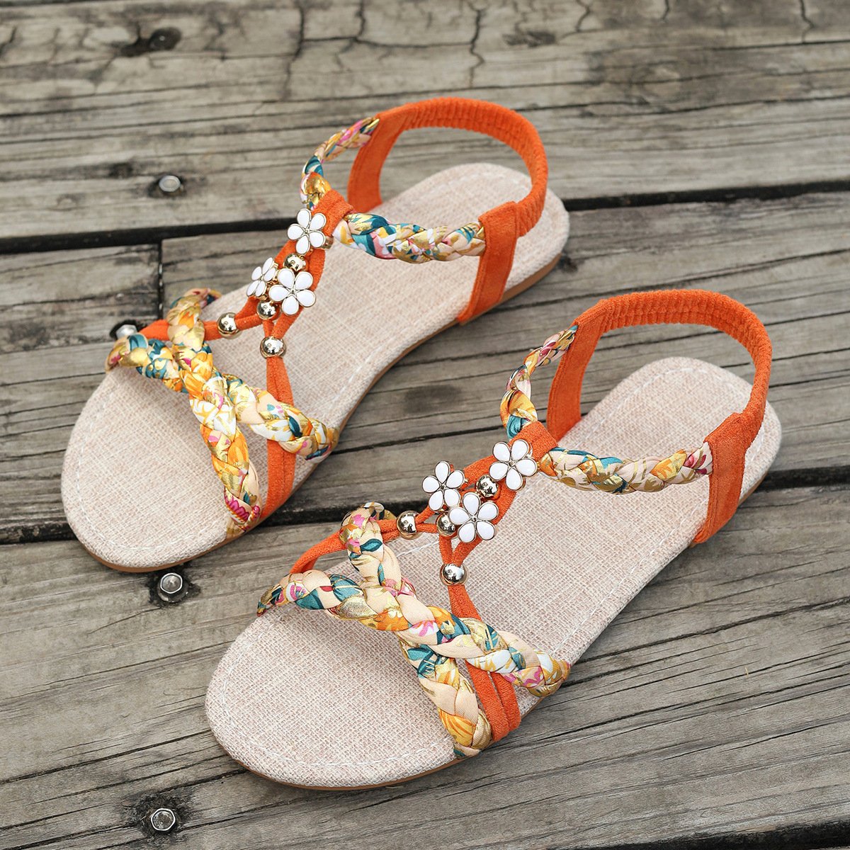 Weaving Material Casual Floral Summer Espadrille Sandals