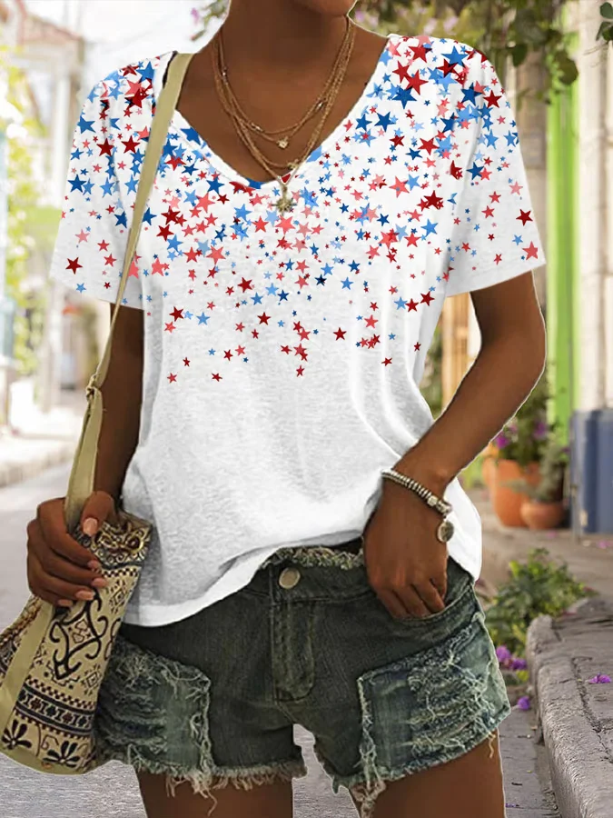 Women's Vintage Flag Print T-shirt