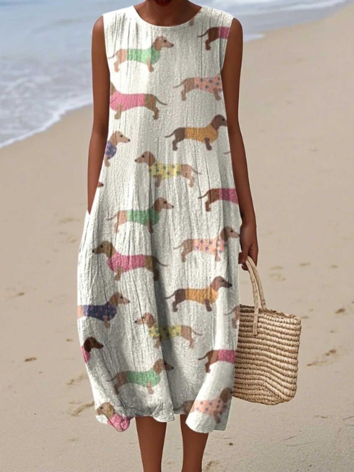 Vacation Cotton Dog Dress With No