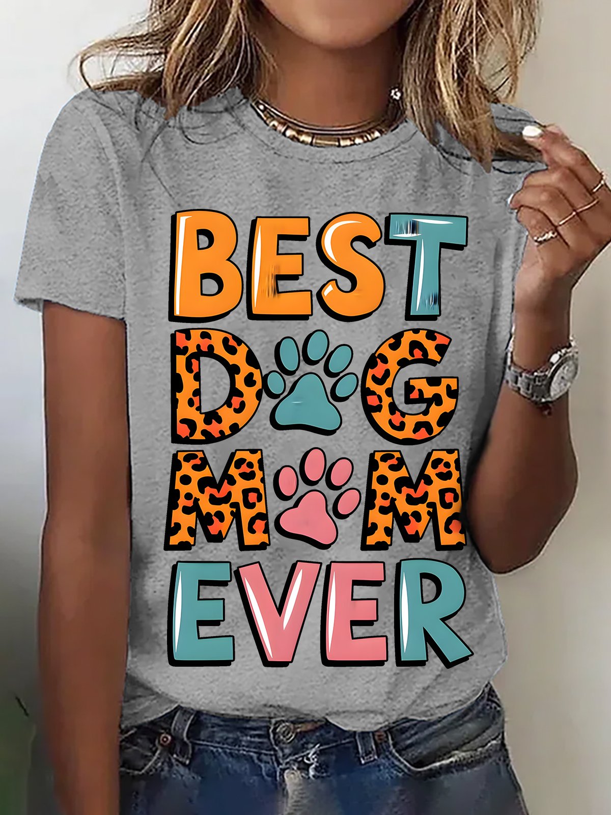 Best Dog Mom Ever Cotton T-shirt