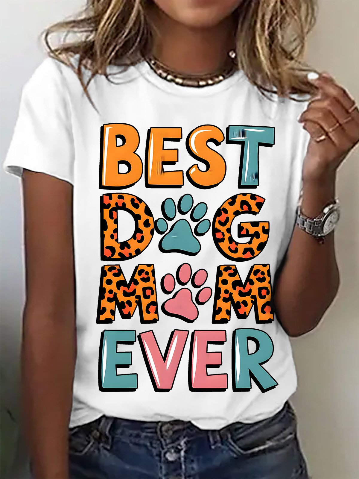 Best Dog Mom Ever Cotton T-shirt