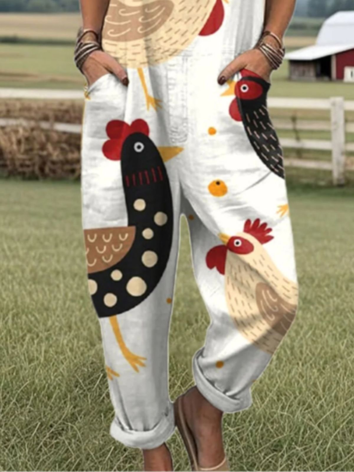 Square Neck Vacation Animal Regular Fit Jumpsuit