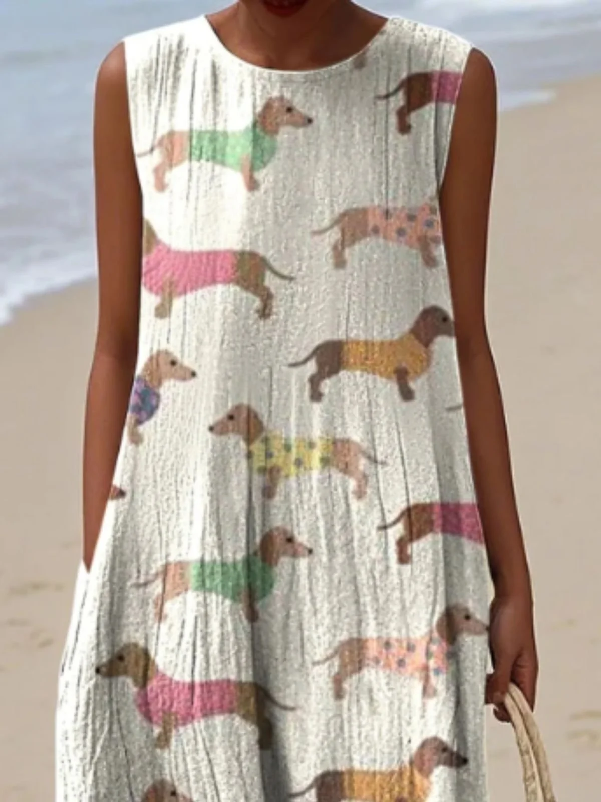 Vacation Cotton Dog Dress With No