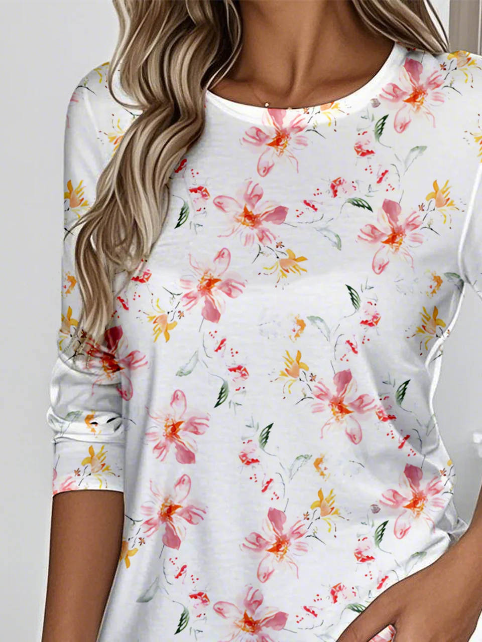 Casual Jersey Floral Loose T-Shirt