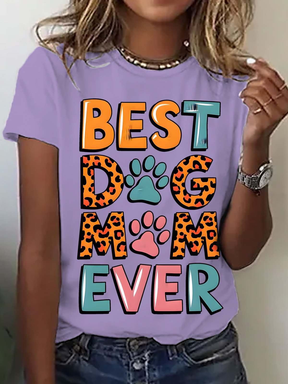 Best Dog Mom Ever Cotton T-shirt