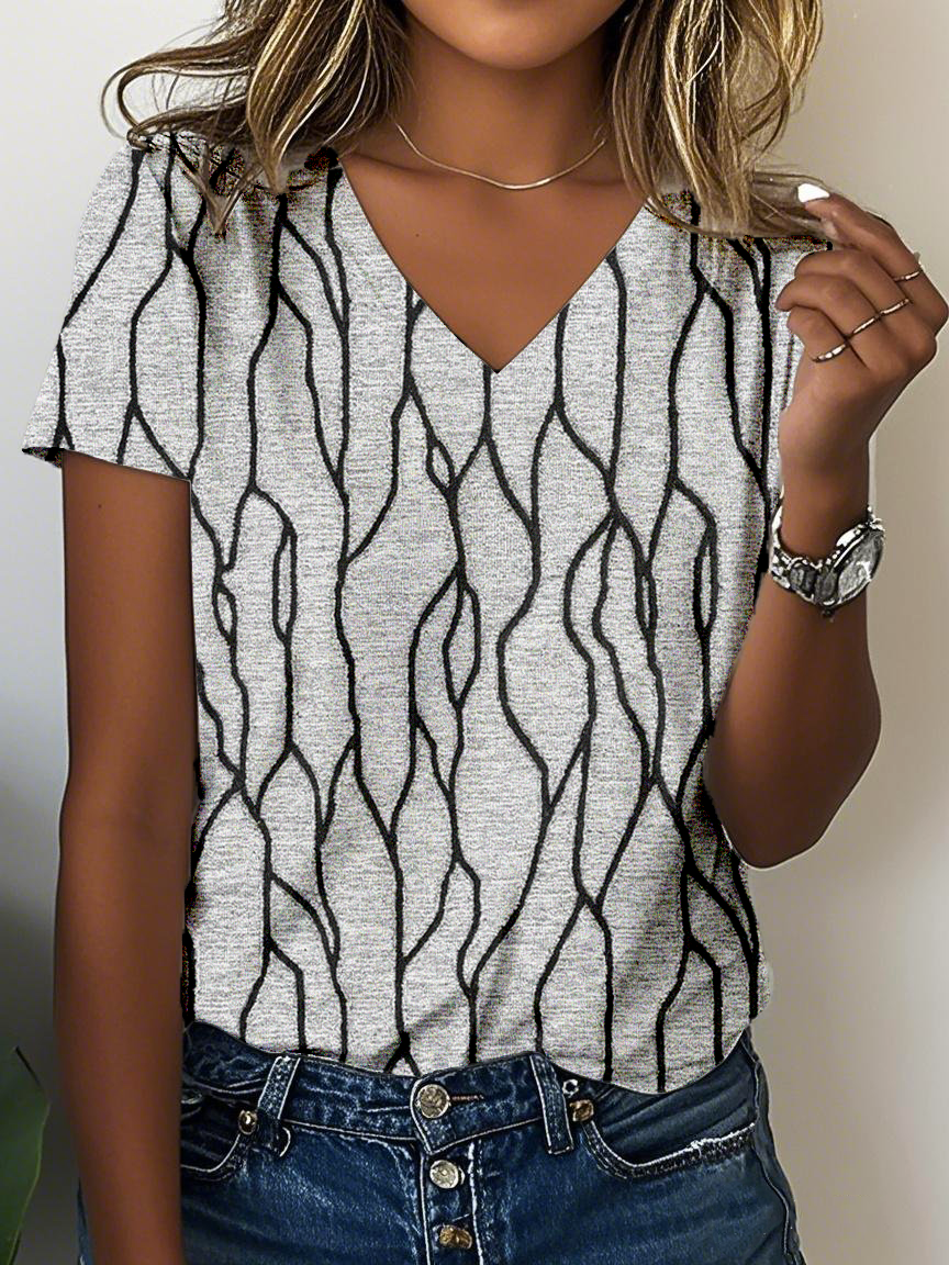 Jersey Casual Striped T-Shirt