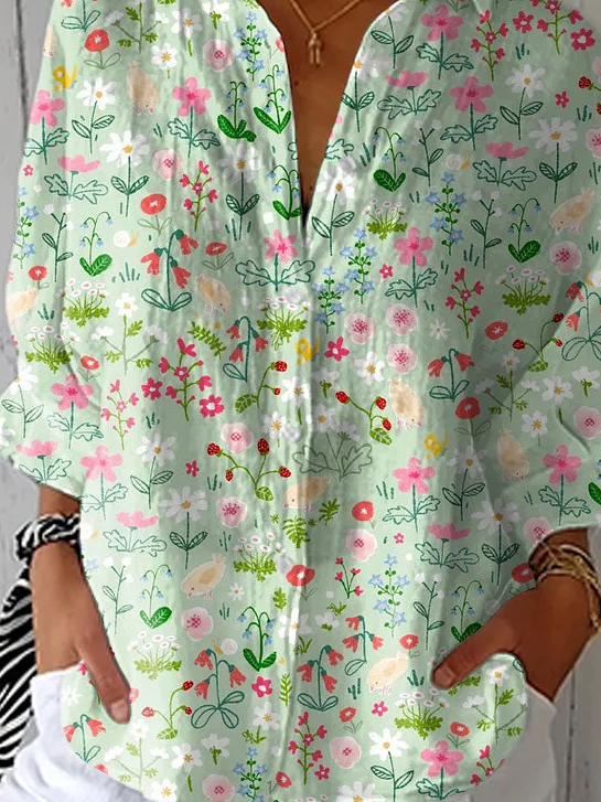 Loose Shirt Collar Casual Shirt