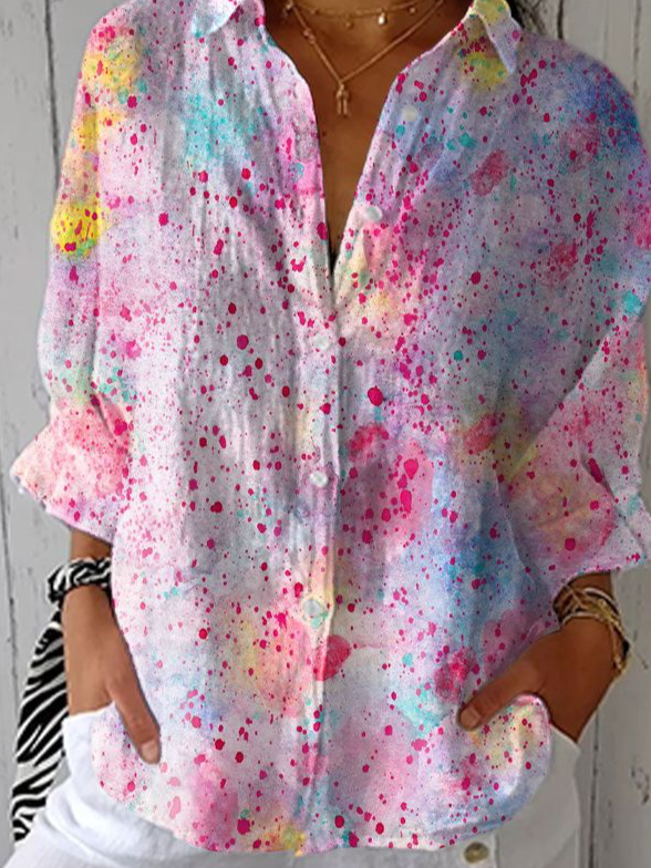 Loose Casual Gradient Pattern Shirt