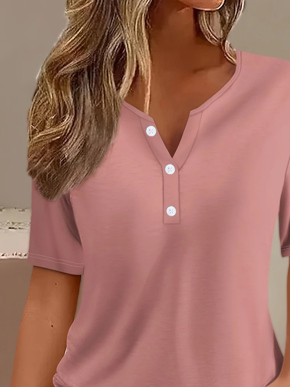 Women's Short Sleeve T-shirt Summer Pink Plain Printing Crew Neck Daily Going Out Casual Top