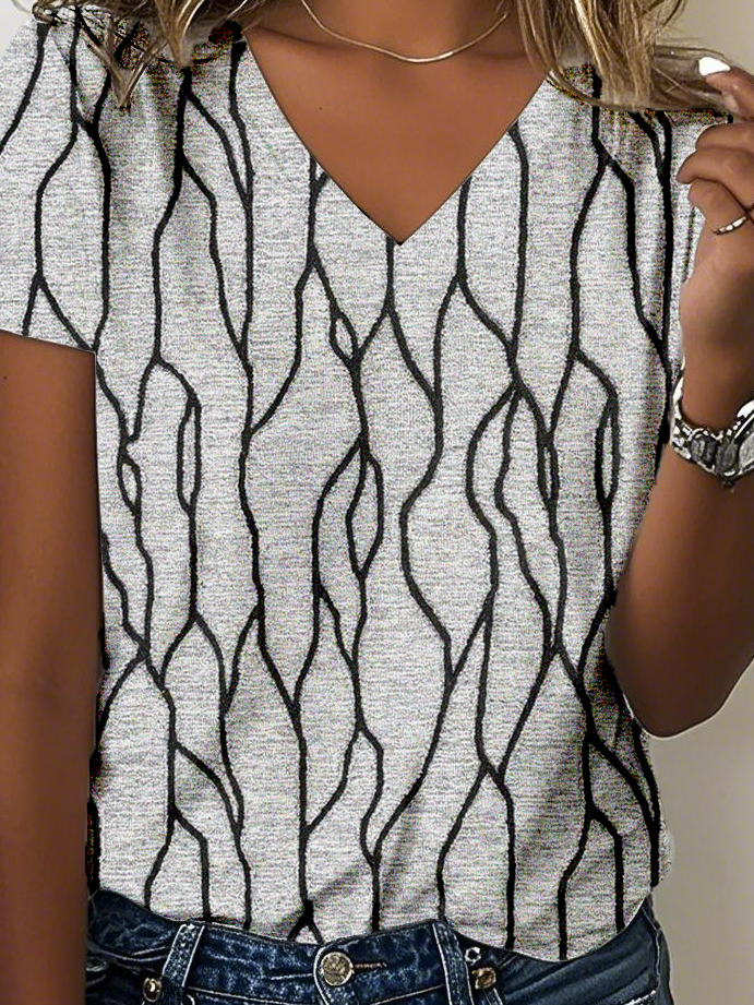 Jersey Casual Striped T-Shirt