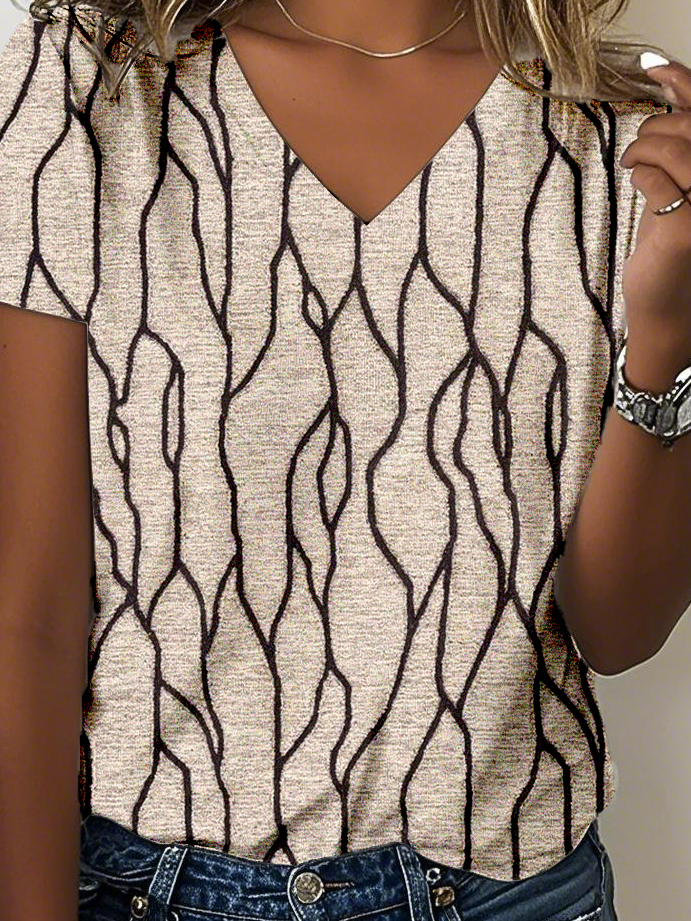Jersey Casual Striped T-Shirt