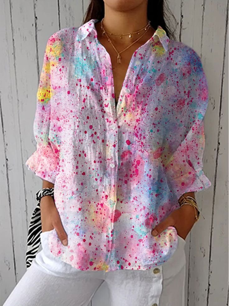 Loose Casual Gradient Pattern Shirt
