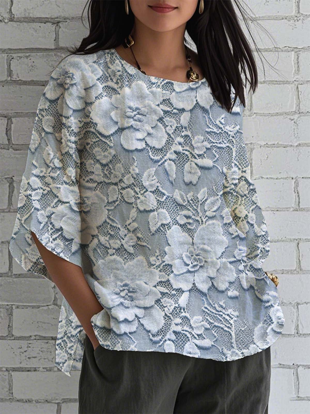 Loose Casual Crew Neck Shirt