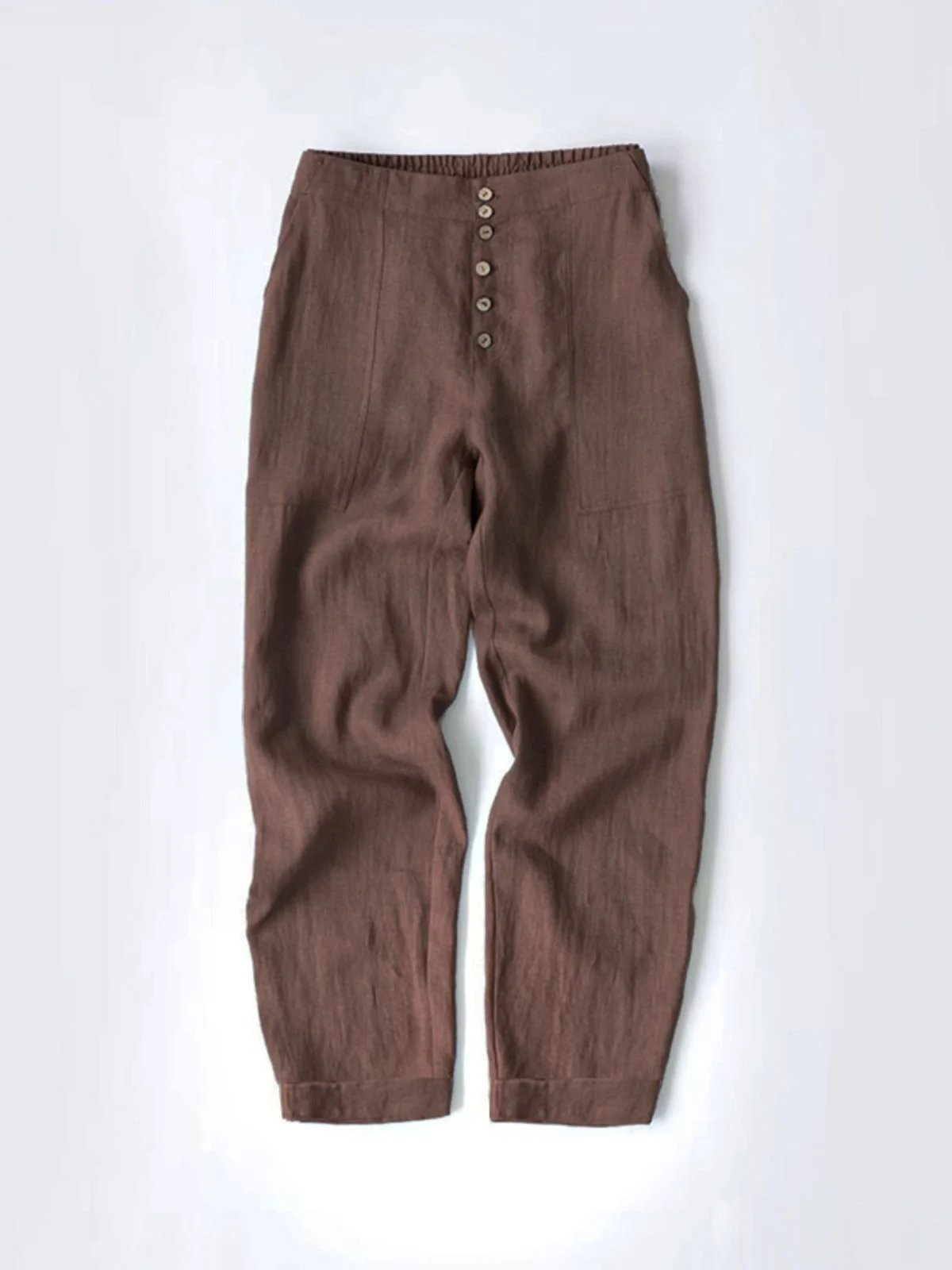 Regular Fit Cotton Plain Casual Pants