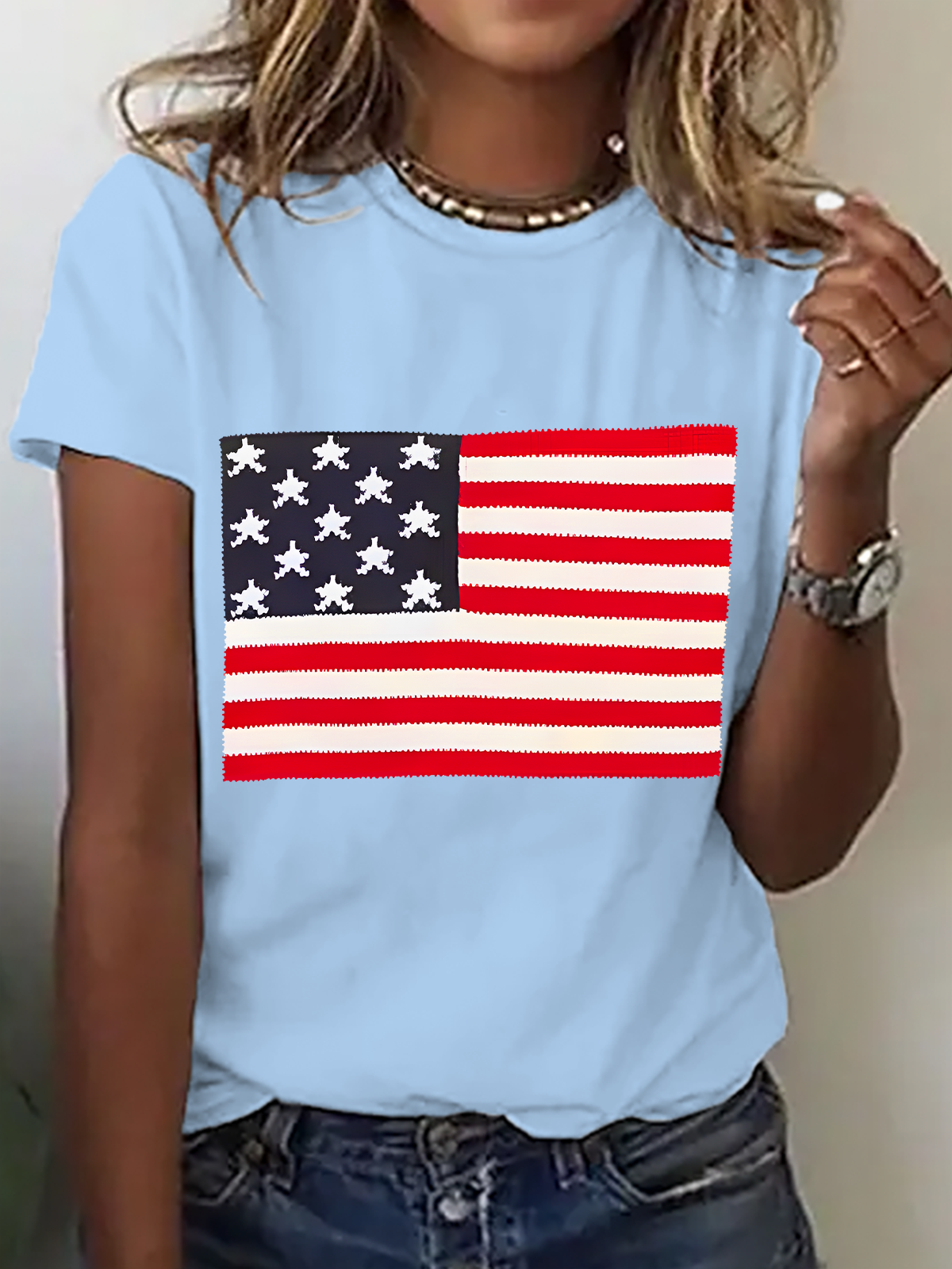 Flag-Graphic Cotton T-Shirt