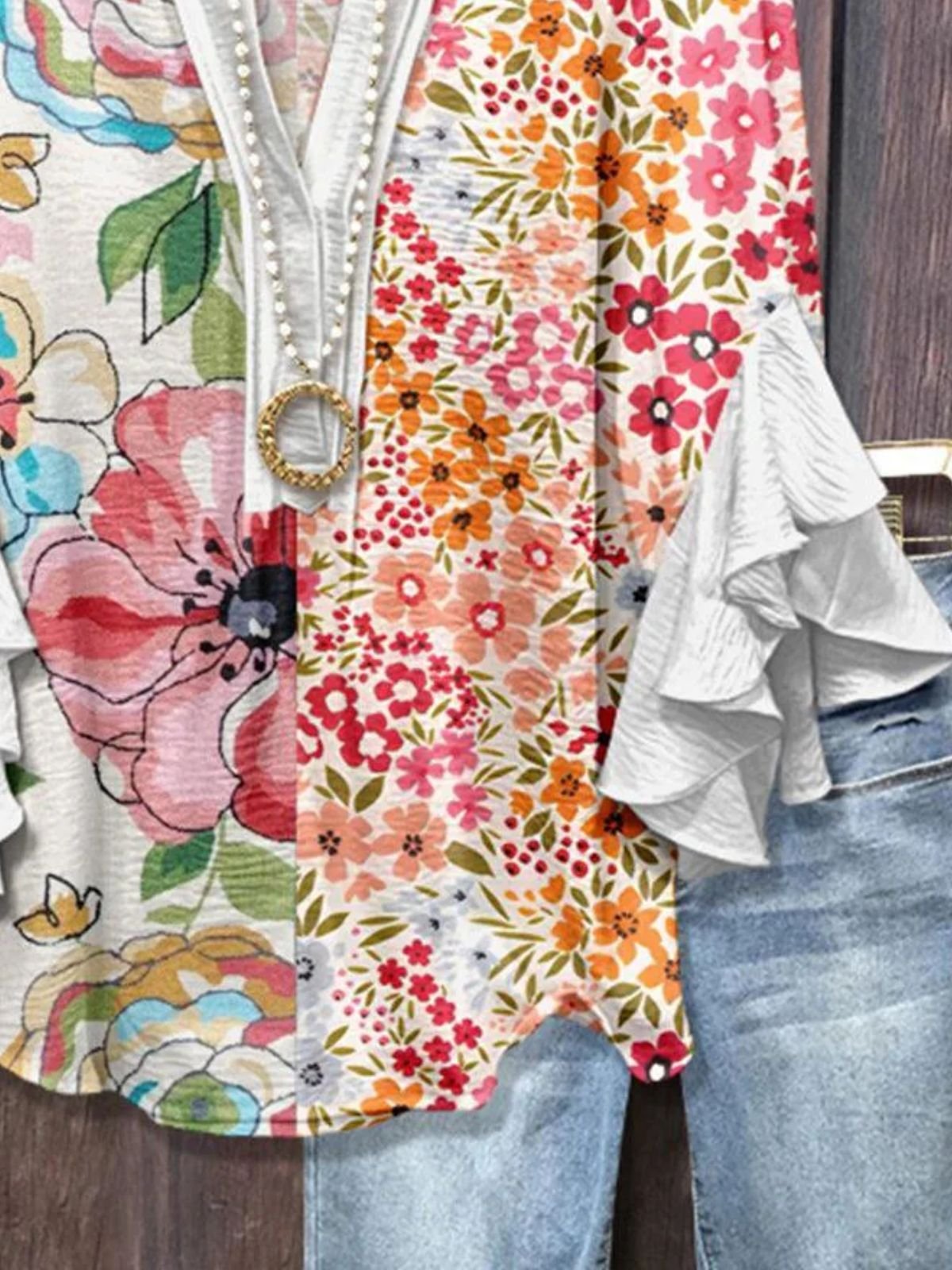 V Neck Casual Cotton Regular Fit Blouse