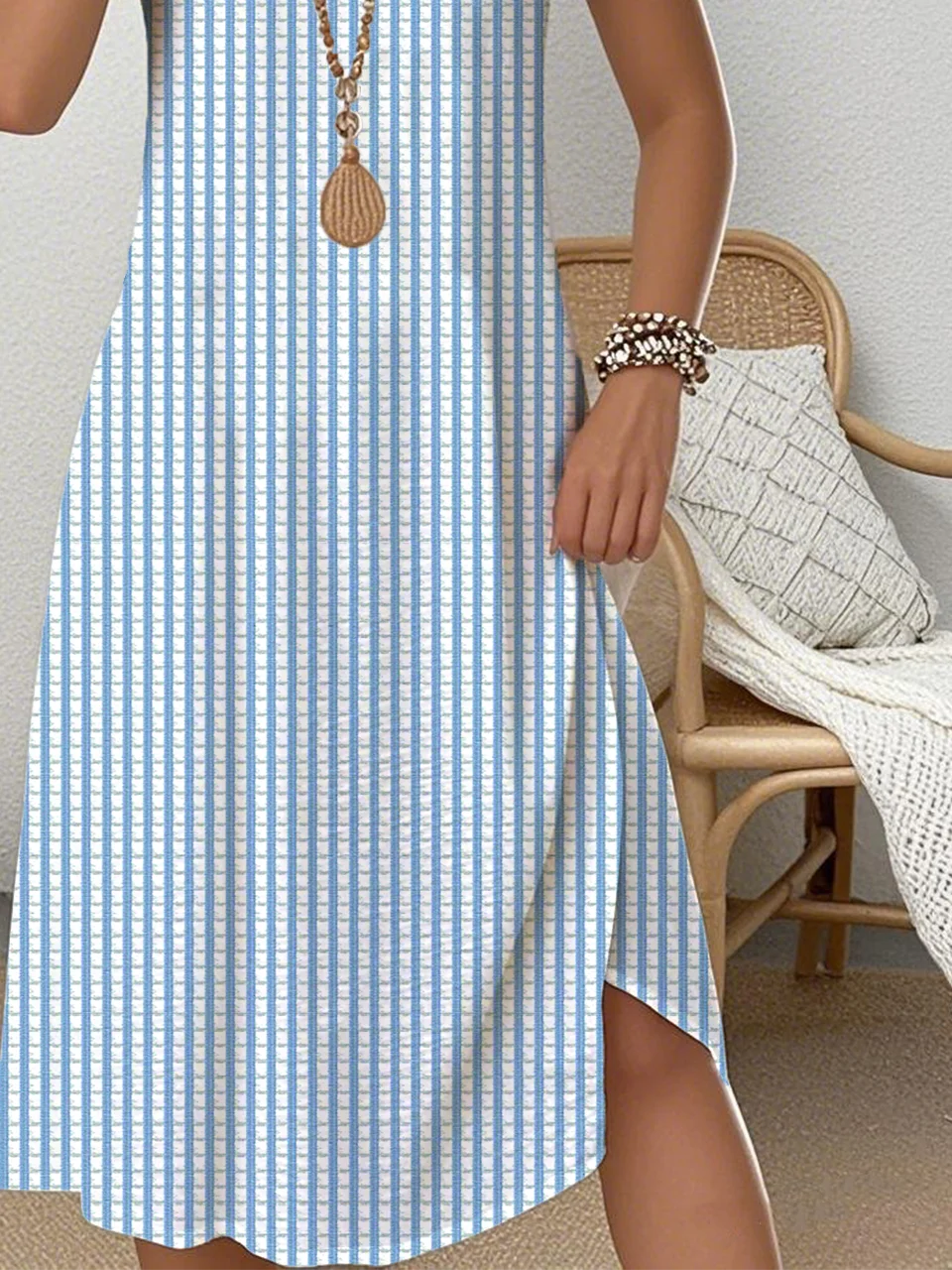 Simple Loose Crew Neck Dress