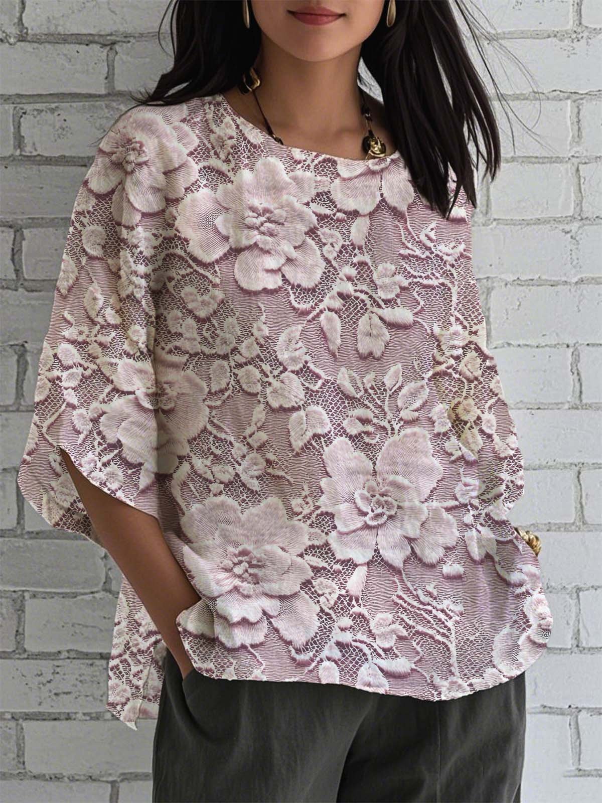 Loose Casual Crew Neck Shirt