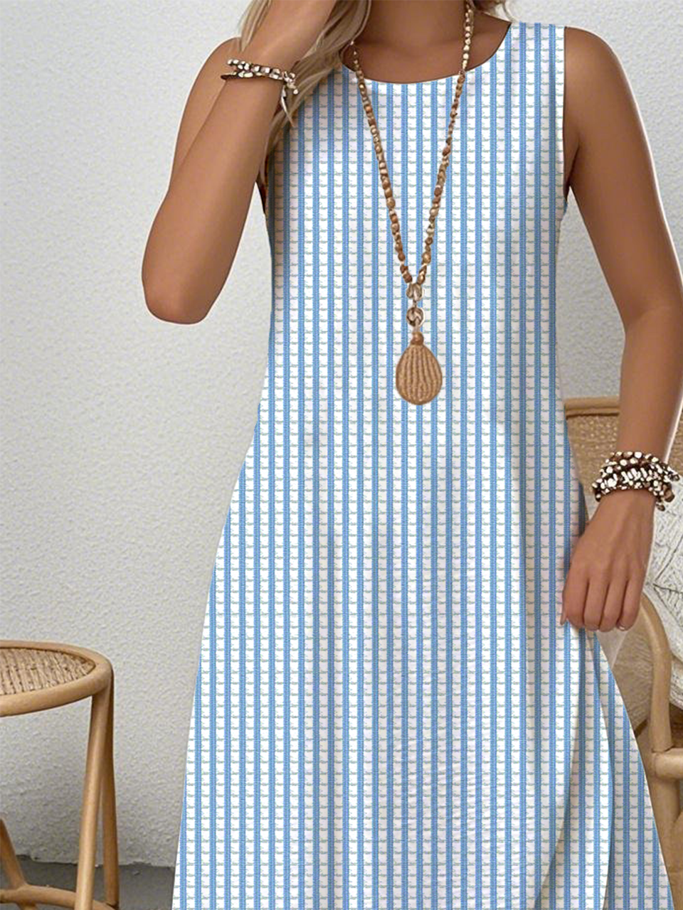 Simple Loose Crew Neck Dress