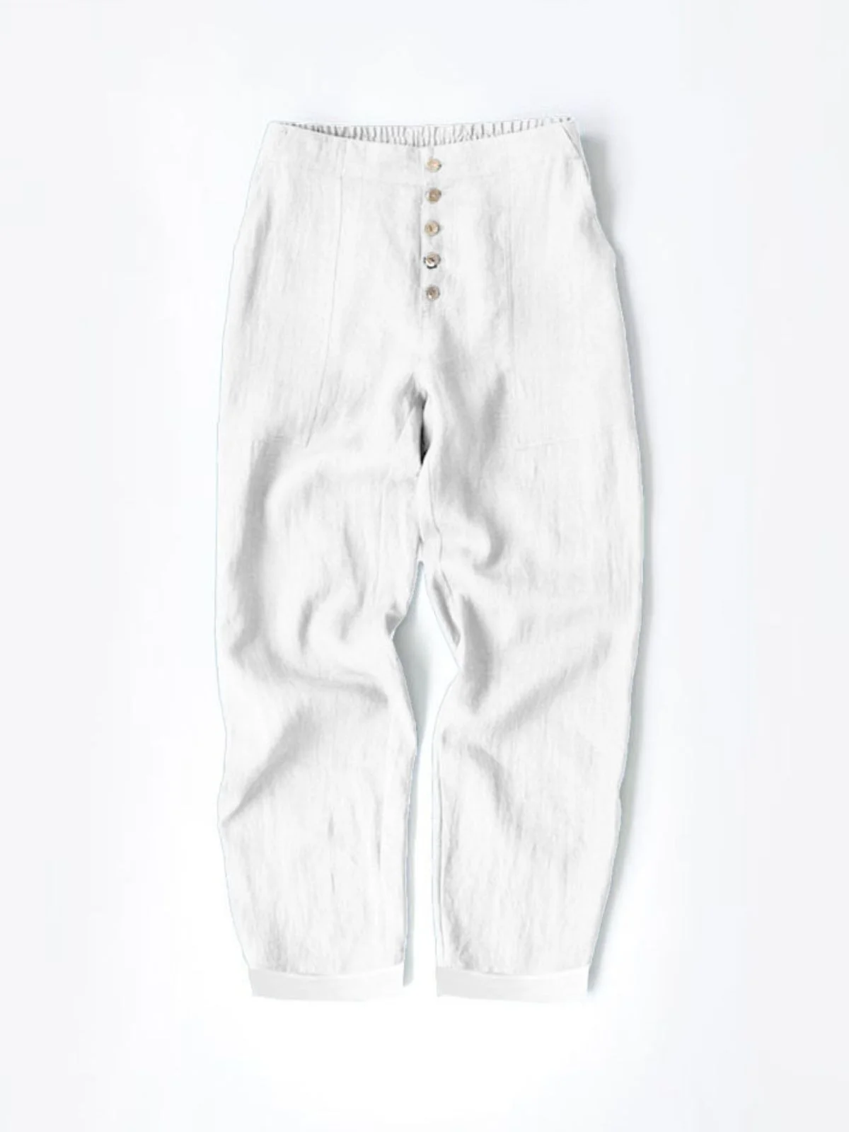 Regular Fit Cotton Plain Casual Pants