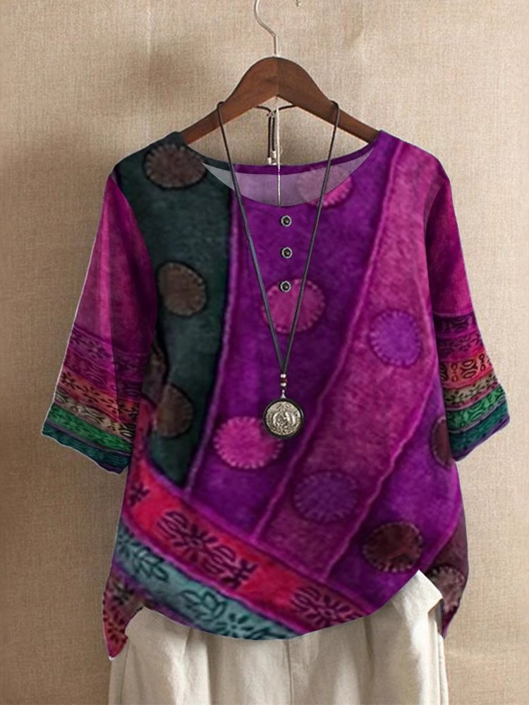 Women's Short Sleeve T-shirt Summer Green Geometric V Neck Daily Going Out Casual Top