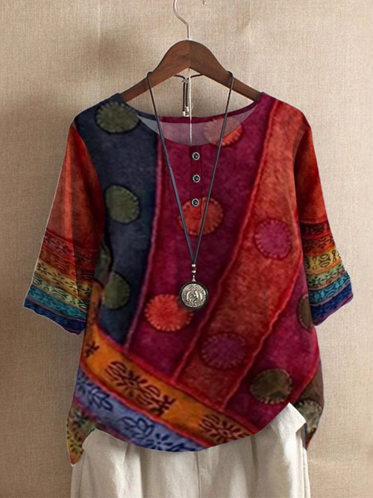 Women's Short Sleeve T-shirt Summer Green Geometric V Neck Daily Going Out Casual Top