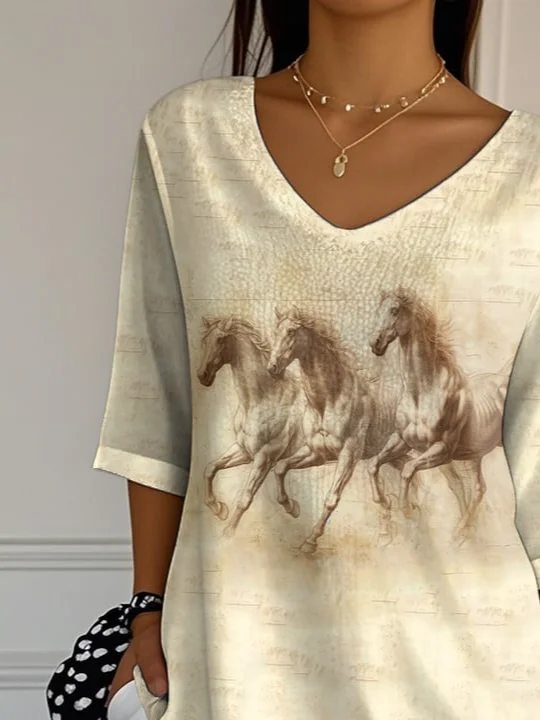 Women's Western Style Printed T-Shirt