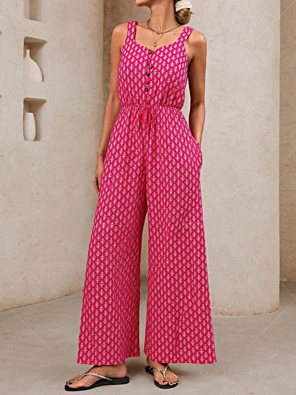 Women's H-Line Overall V Neck Daily Going Out Casual Geometric Summer Long Jumpsuit Romper