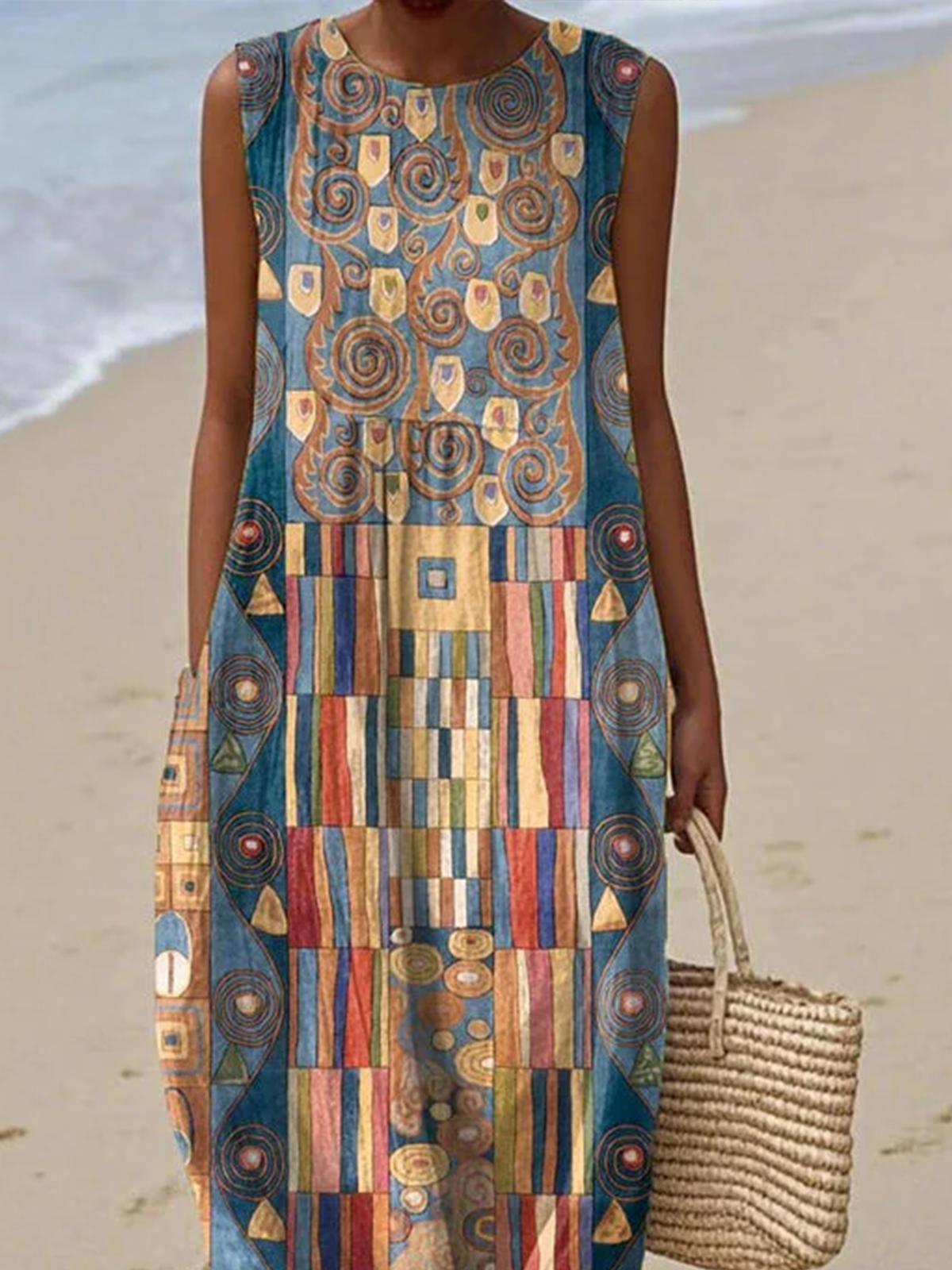 Casual Crew Neck Dress With No