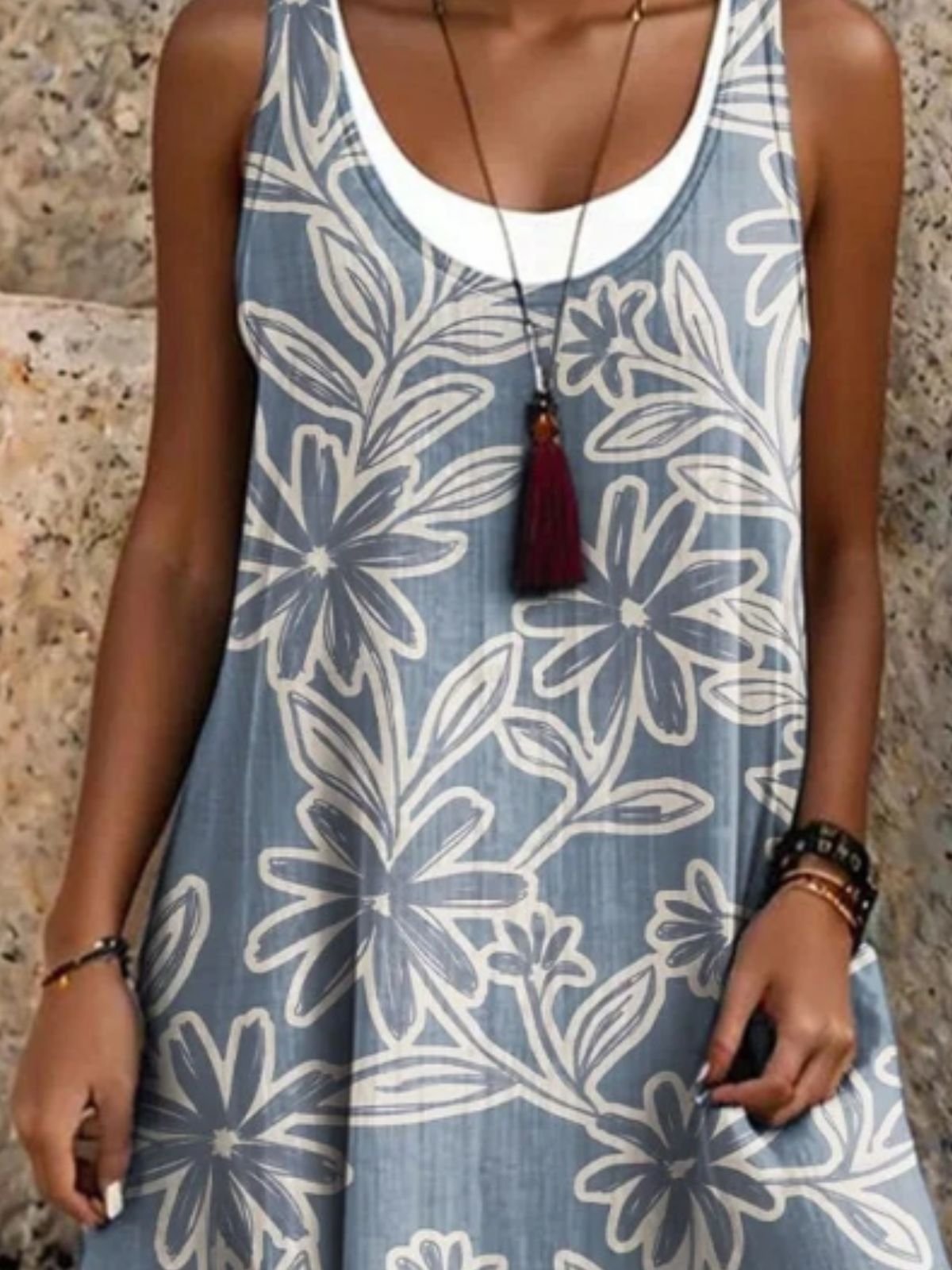 Casual Crew Neck Dress With No