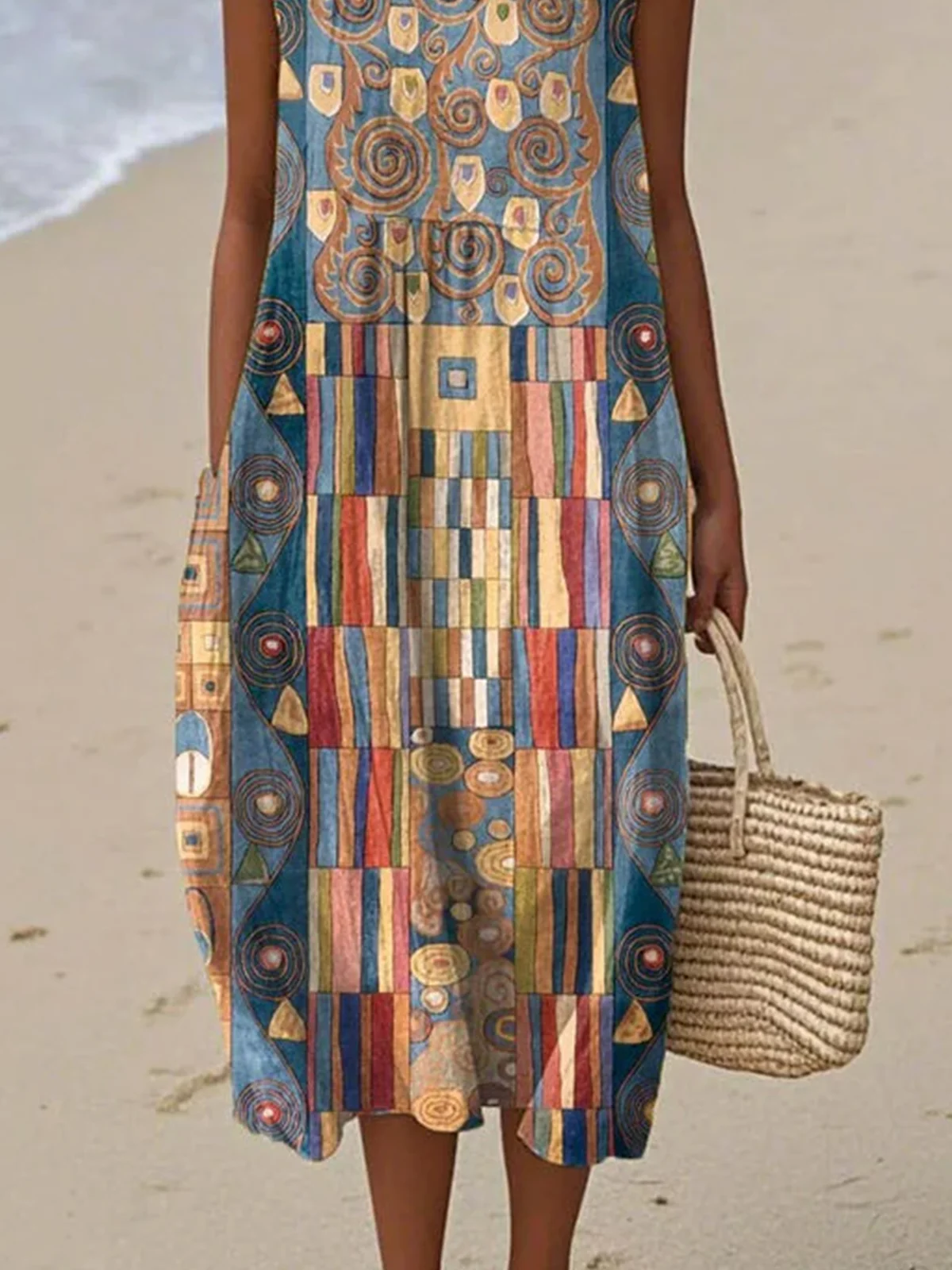 Casual Crew Neck Dress With No
