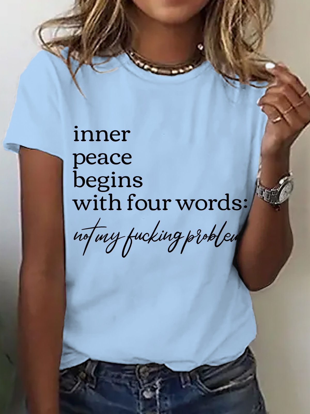 Inner Peace Begins With Four Words Cotton T-shirt