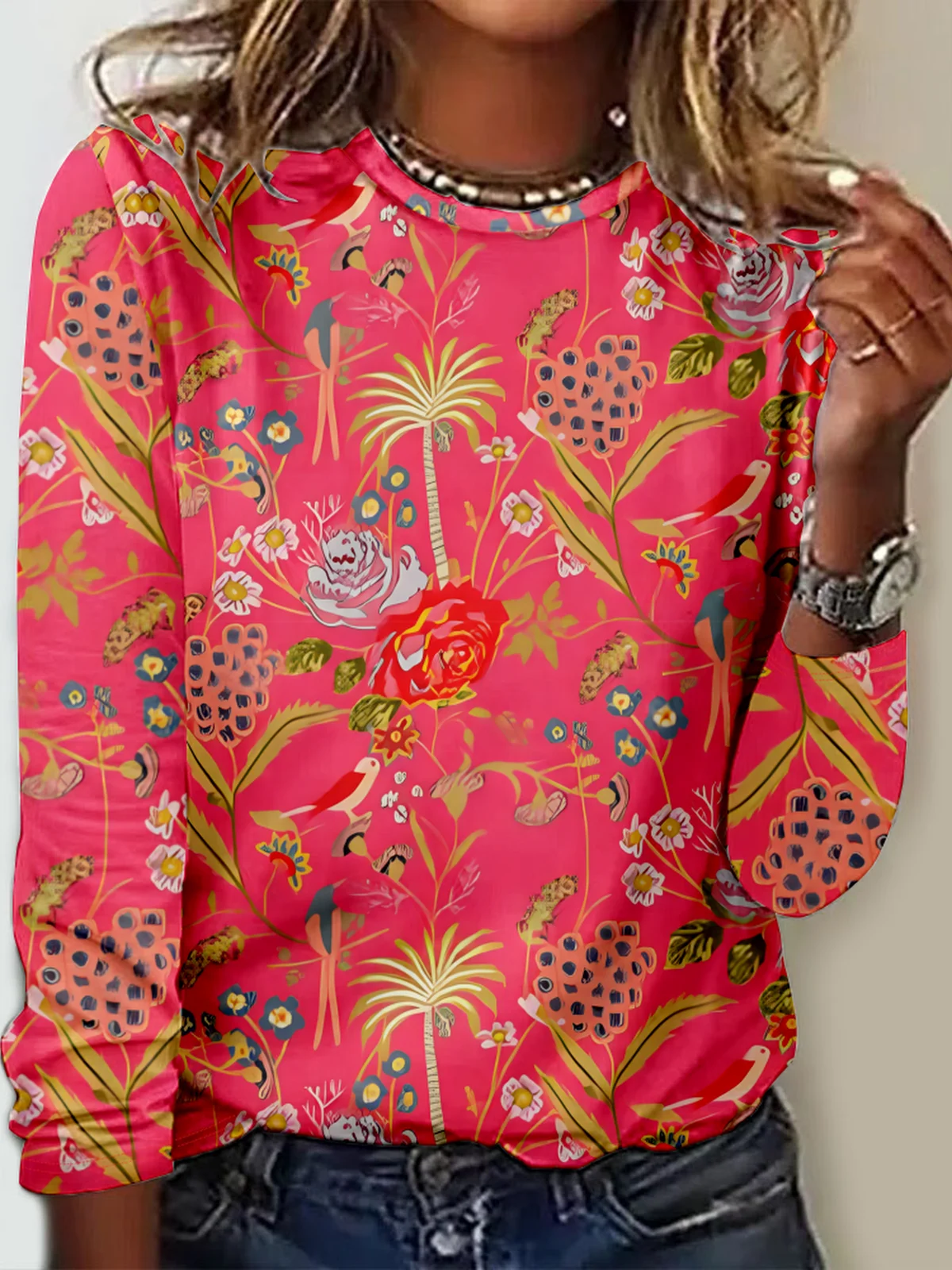 Coconut Tree Crew Neck Casual T-Shirt