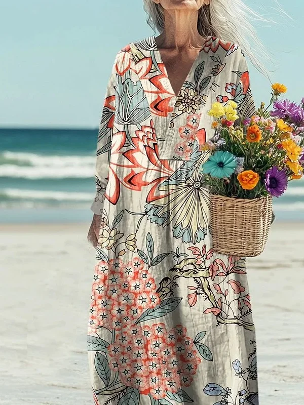 Women's Flowers Art Print Casual Dress