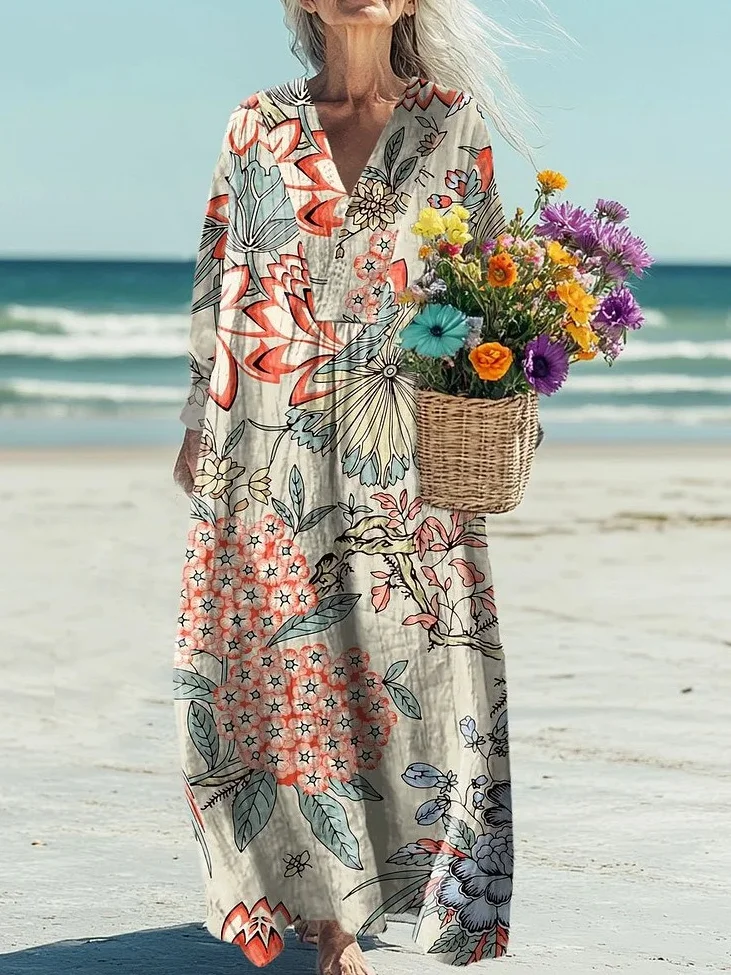 Women's Flowers Art Print Casual Dress