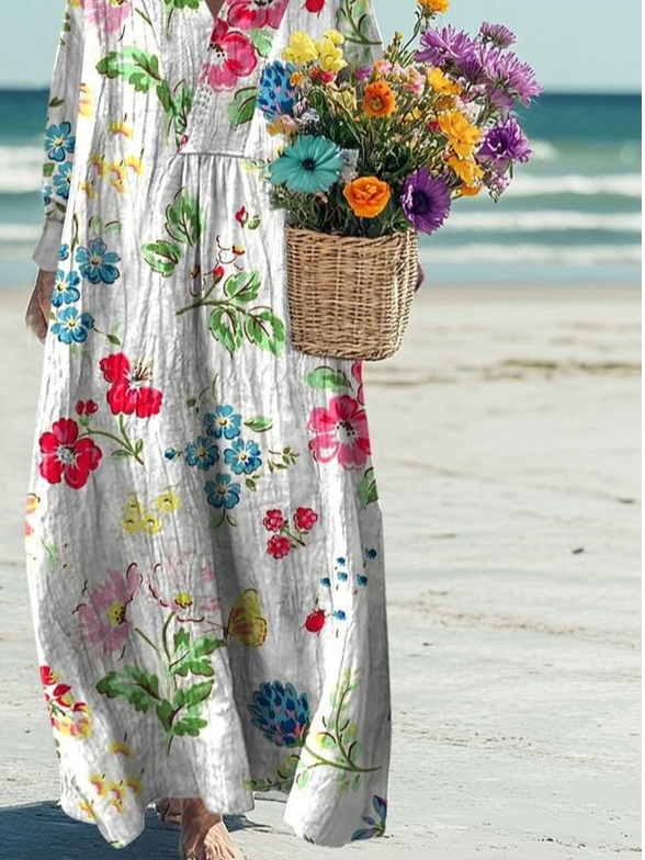 Women's Flowers Art Print Casual Dress
