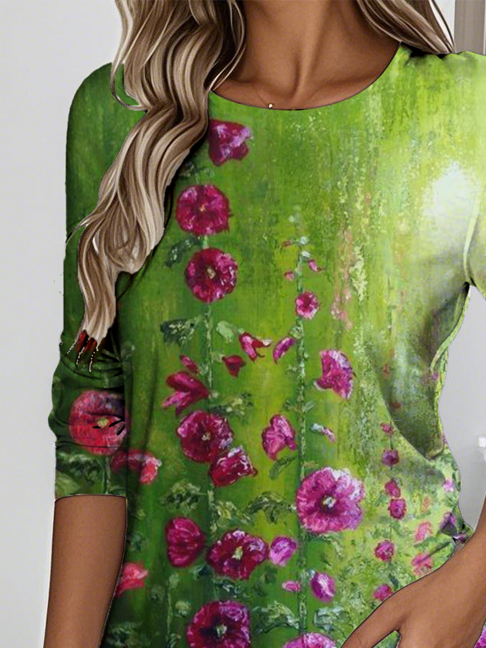Loose Casual Jersey Crew Neck T-Shirt