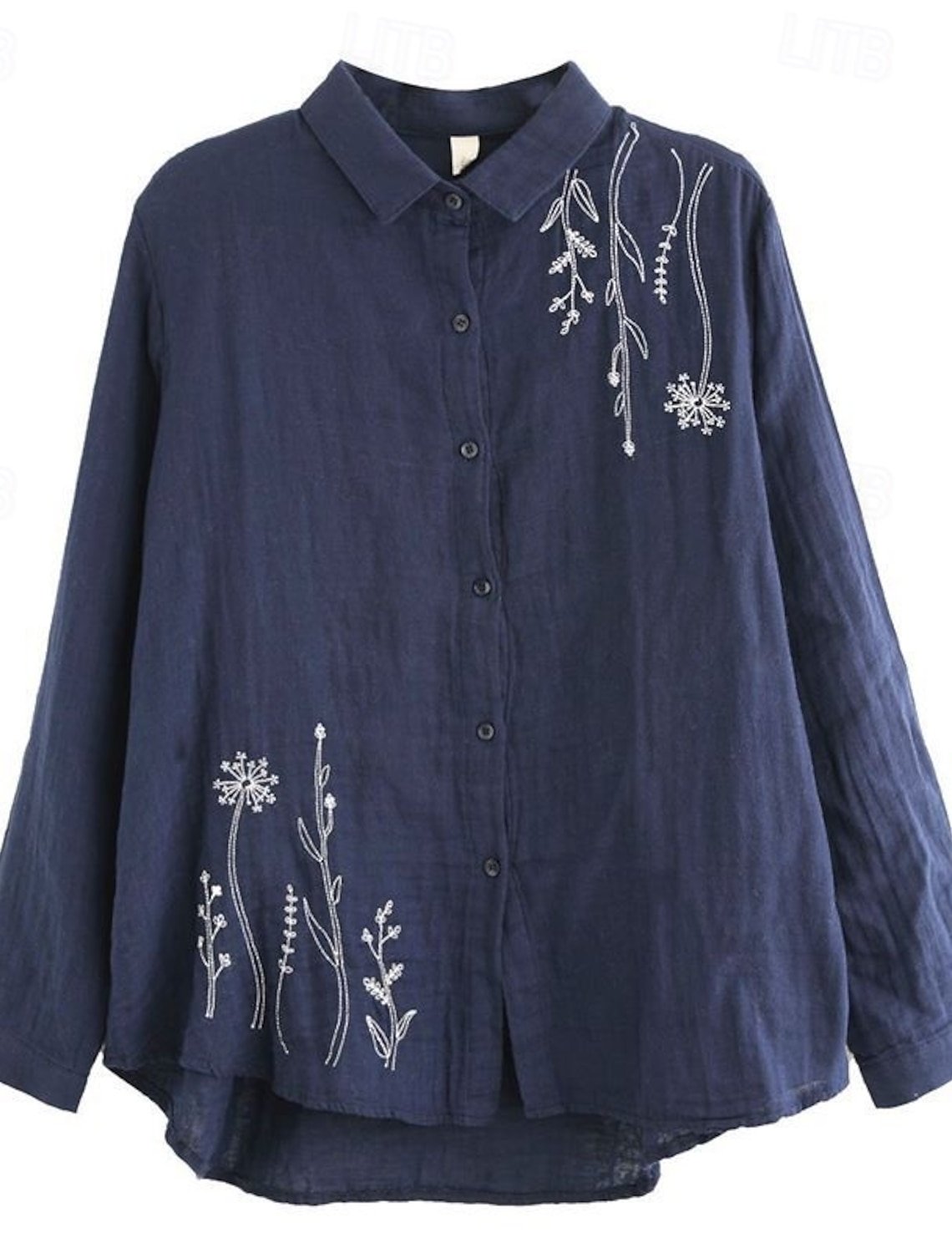 Floral Vintage Shirt Collar Shirt