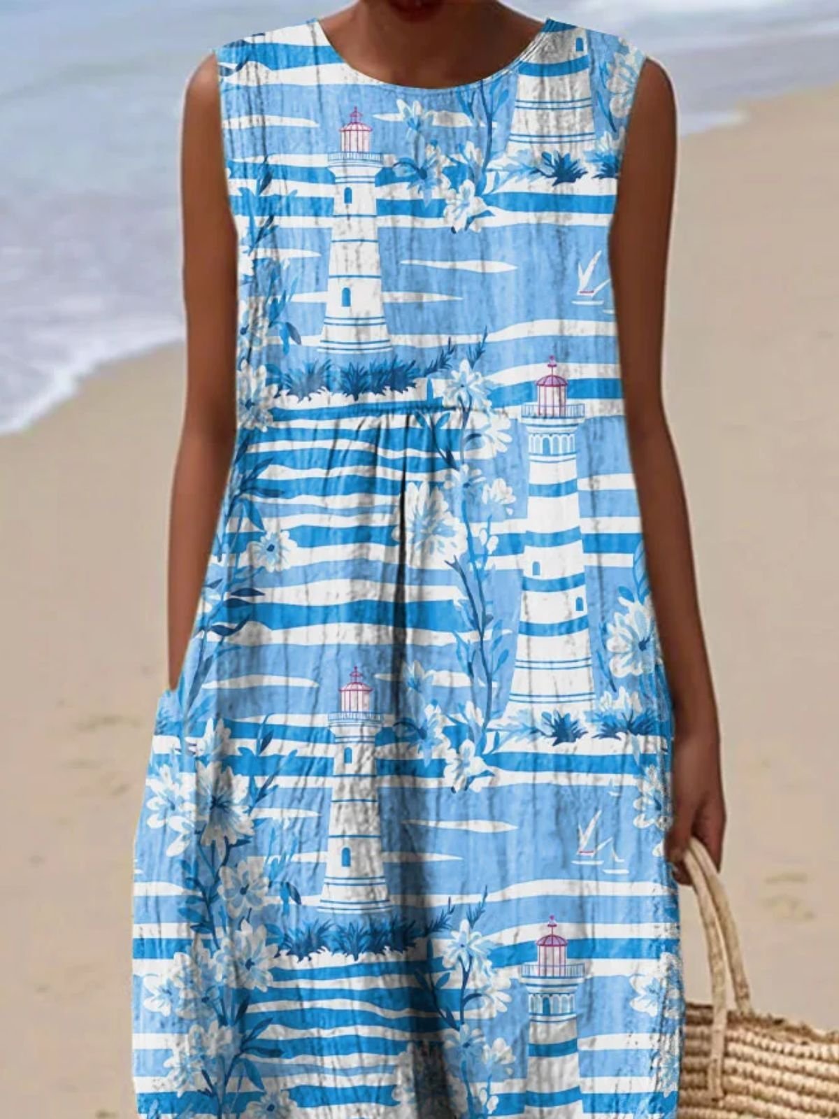 Cotton Casual Dress With No