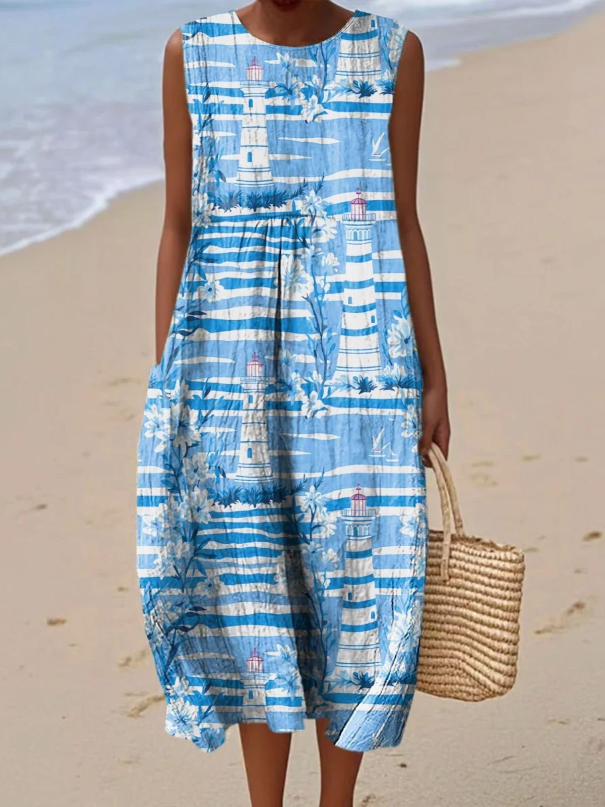 Cotton Casual Dress With No